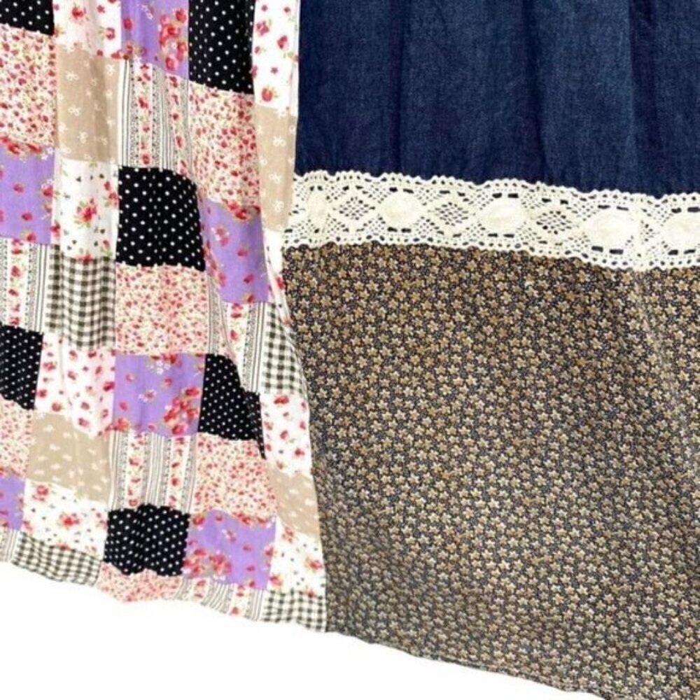 Umgee Patchwork Boho Cottagecore Tunic Dress - Picture 3 of 12